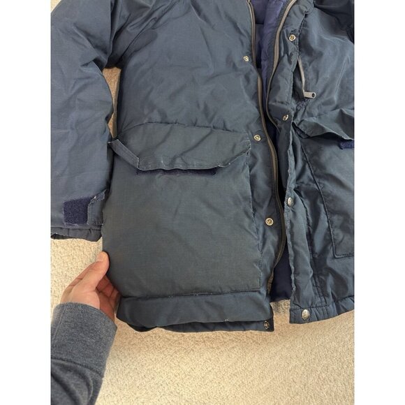 Vintage 80s North Face Blue Puffer Down Parka Jacket Brown Label‎ Size Medium - Picture 2 of 11